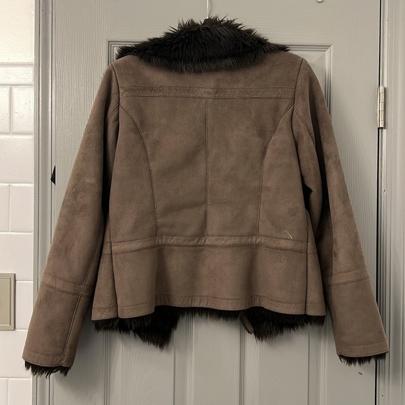 Victoria’s Secret Moda International Women Faux Suede Faux Fur Jacket Coat Sz S - Picture 3 of 3